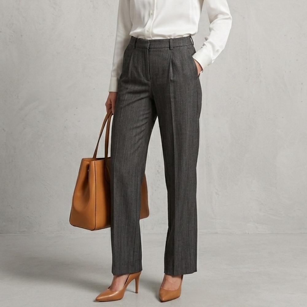 J.Crew Essential Wide-Leg Pant in Grey Italian Studio Wool Blend
